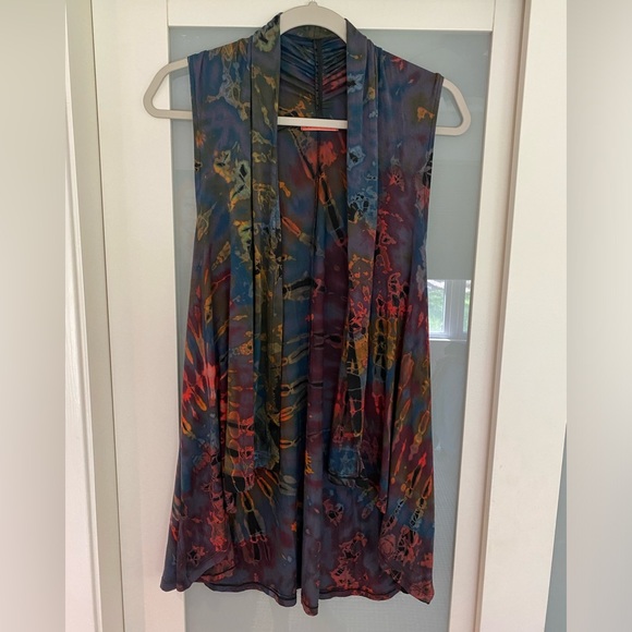 TucanTango Cascading Open Front Tie-Dye Tunic - Picture 1 of 5